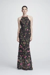 MARCHESA NOTTE MARCHESA NOTTE SLEEVELESS EMBROIDERED LACE GOWN N28G0807,N28G0807