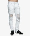 TRUE RELIGION MEN'S ROCCO RIPPED SKINNY FIT STRETCH JEANS