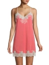 Natori Enchant Lace-trim Chemise In Coral Peach Rose