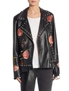 LPA Rose Studded Leather Jacket,0400098061023
