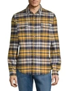 DTLA BRAND JEANS Plaid Flannel Cotton Button-Down Shirt,0400098183296
