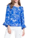 TRACY REESE FLOUNCED PRINTED TOP,0400098736266