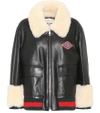 GUCCI SHEARLING-LINED LEATHER JACKET,P00336102