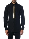 DSQUARED2 BLACK EMBROIDERED SHIRT IN COTTON,10634866