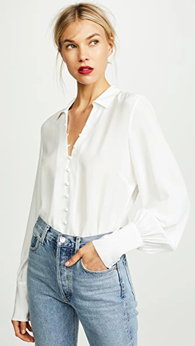 L Agence L'agence Naomi Silk Balloon-sleeve Blouse In Ivory