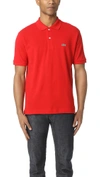 Lacoste Logo-embroidered Short-sleeved Cotton-piqué Polo Shirt In Red