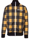Palm Angels Tartan Track Jacket In Bianco