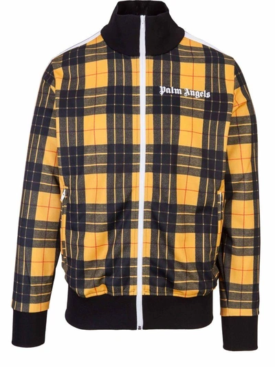 Palm Angels Tartan Track Jacket In Bianco