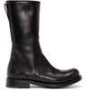 RICK OWENS RICK OWENS BLACK COP ZIP BOOTS