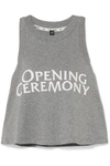 OPENING CEREMONY TORCH CROPPED PRINTED COTTON-JERSEY TANK
