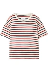 CURRENT ELLIOTT THE ROADIE DISTRESSED STRIPED COTTON-JERSEY T-SHIRT