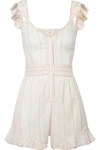 LOVESHACKFANCY LUCY EMBROIDERED COTTON-VOILE PLAYSUIT
