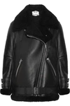 ACNE STUDIOS VELOCITE SHEARLING-TRIMMED LEATHER BIKER JACKET