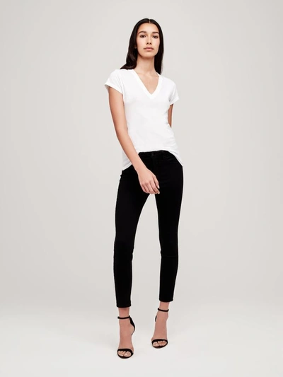 L'agence Becca V-neck Short-sleeve Tee In White