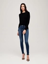 L Agence Tess Long Sleeve Stretch Jersey Top In Black