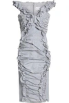 ALICE MCCALL ALICE MCCALL WOMAN MOVE WITH ME RUFFLE-TRIMMED RUCHED TAFFETA DRESS LIGHT grey,3074457345618890220