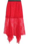 ALICE MCCALL ALICE MCCALL WOMAN CONFESSIONS ASYMMETRIC LACE MIDI SKIRT RED,3074457345618888497