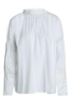 MAJE WOMAN SHIRRED COTTON-POPLIN BLOUSE WHITE,AU 6041209515307146