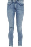 CURRENT ELLIOTT STILETTO CROPPED DISTRESSED MID-RISE SKINNY JEANS,3074457345618922769