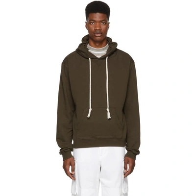 Jw Anderson Logo-embroidered Hooded Cotton Jumper In Brown
