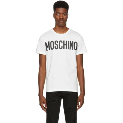 Moschino T-shirt Mit Logo-print In White,black