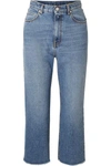ALEXANDER MCQUEEN CROPPED FRAYED JEANS