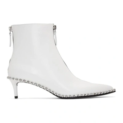 Alexander Wang Eri Studded Leather Ankle Boots In White