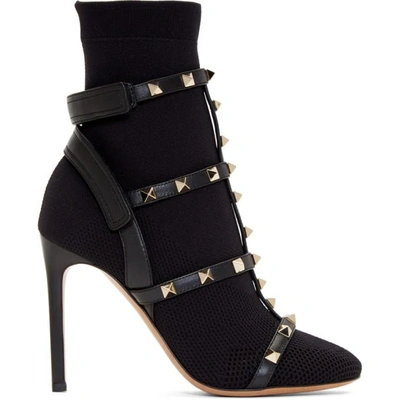 Valentino Garavani Rockstud Bodytech Bootie In Black