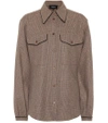 ROCHAS CHECKED WOOL-BLEND SHIRT,P00325710