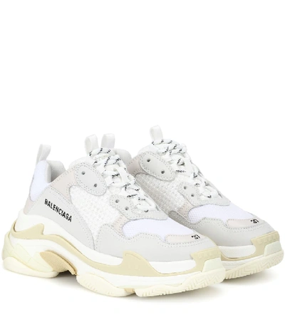 Balenciaga Off-white Clear Sole Triple S Sneakers In Light Beige