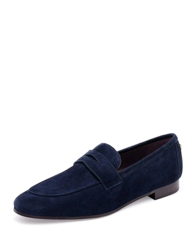 Bougeotte Suede Slip-on Penny Loafer, Navy