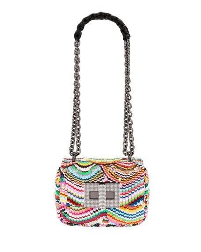 Tom Ford Natalia Small Soft Carioca Embroidered Rainbow Shoulder Bag In Multi