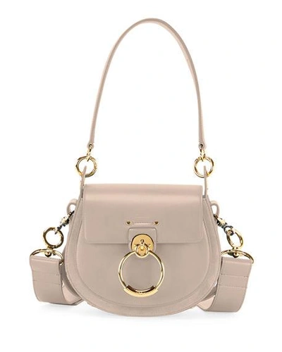 Chloé Tess Small Leather/suede Camera Crossbody Bag In Gray