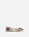 DOLCE & GABBANA PRINTED PATENT LEATHER SLIPPERS WITH BROOCH DETAIL,CP0106AU646HAR40