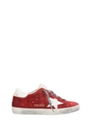 GOLDEN GOOSE SUPERSTAR RED SUEDE LEATHER SNEAKERS,10635367