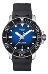 Tissot T-sport Automatic Synthetic Strap Watch, 43mm In Black/ Blue/ Silver