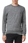 Allsaints Ivar Slim Fit Crewneck Wool Sweater In Grey Marl