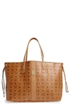 Mcm Liz Reversible Large Tote In Cognac