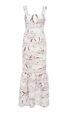 ZIMMERMANN CORSAGE LINEAR FLORAL MIDI DRESS,5474DCOR