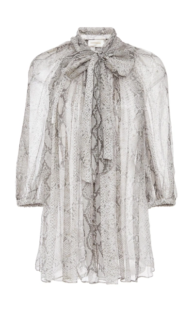 Zimmermann Corsage Fluted Blouse In Python