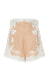 ZIMMERMANN CORSAGE LILY EMBROIDERED SHORTS,5485ACOR