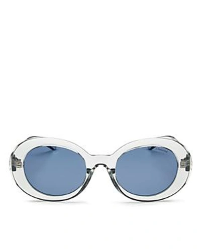 Polaroid Women's Polarized Round Sunglasses, 52mm In Grey/blue