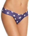 Hanky Panky All Stars Low Rise Thong 4s1582 In Blue/white