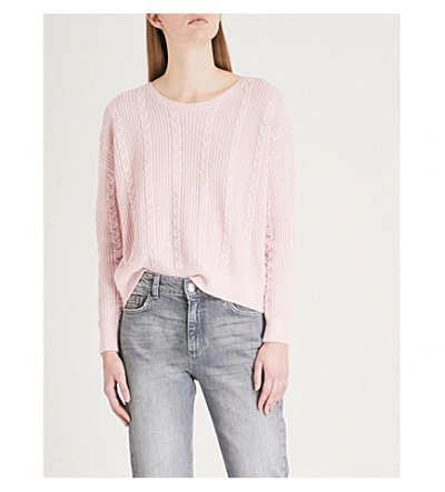 Claudie Pierlot Open-back Wool And Cotton-blend Jumper In Pink