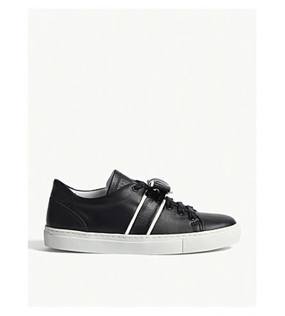 Claudie Pierlot Leather Bow Arimbo Sneakers In Blue