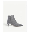 AQUAZZURA Quant metallic woven ankle boots