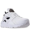 Nike Men's Air Huarache Run Running Sneakers From Finish Line In White/black-pure Platinum