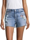 7 FOR ALL MANKIND PAINTED FLORAL DENIM SHORTS,0400099070330