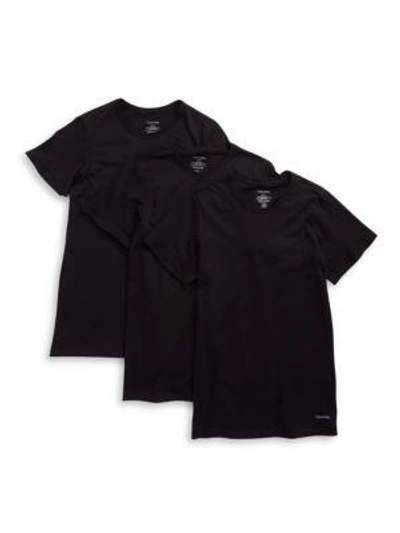 Calvin Klein Mens Black Logo-print Pack Of Three Cotton-jersey T-shirts M