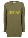 Alberta Ferretti Friday Sweater Dress In Verde Militare